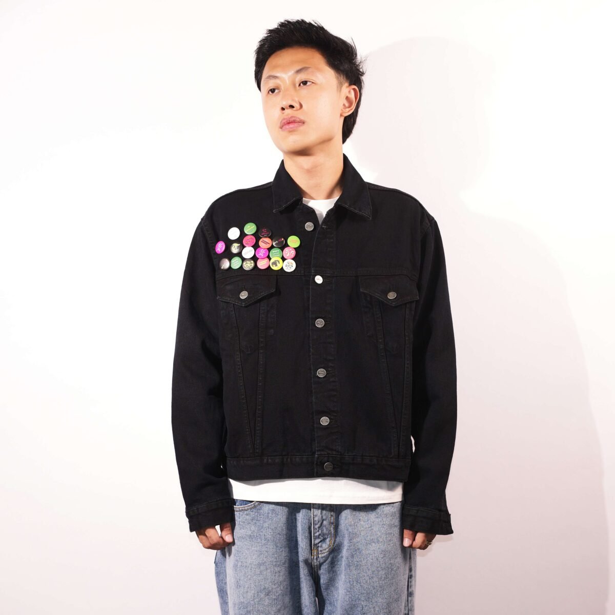 Denim Jacket Hailey Reaper Black Thanksinsomnia - Gambar 6