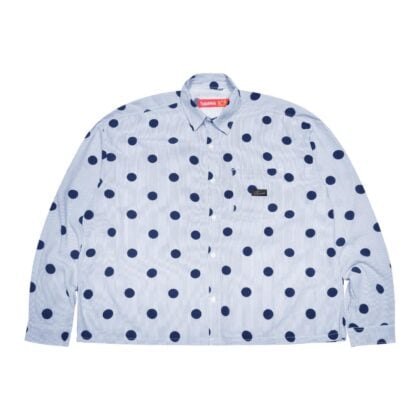 01 - Long Shirt Rihanne Striped Dotted Blue Thanksinsomnia