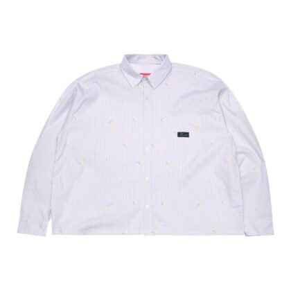 01 - Long Shirt Rihanne Striped White Sky Blue Thanksinsomnia