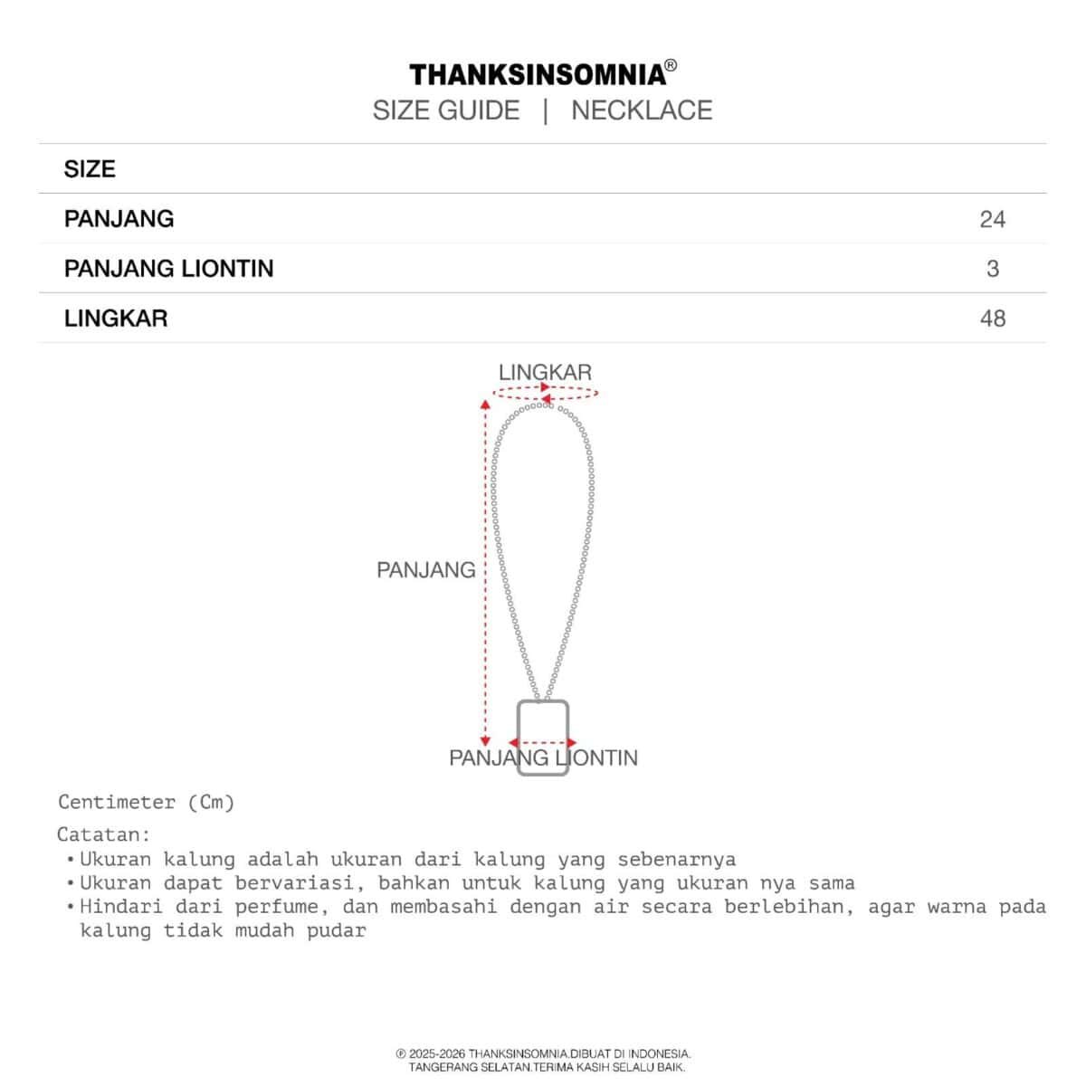 Necklace Belyra Silver Thanksinsomnia - Gambar 3