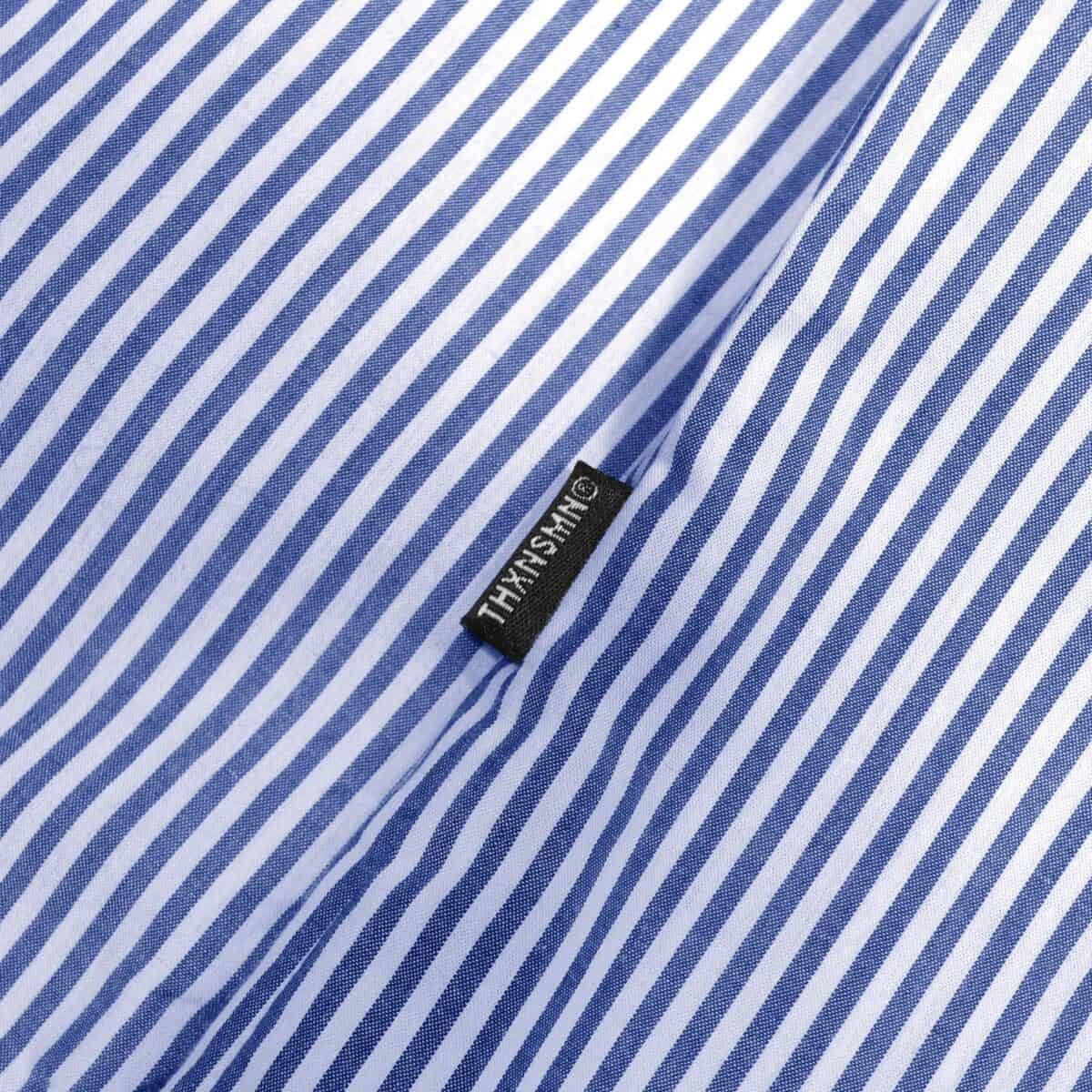 03 - Long Shirt Thessaly Striped White Blue Thanksinsomnia - Gambar 2
