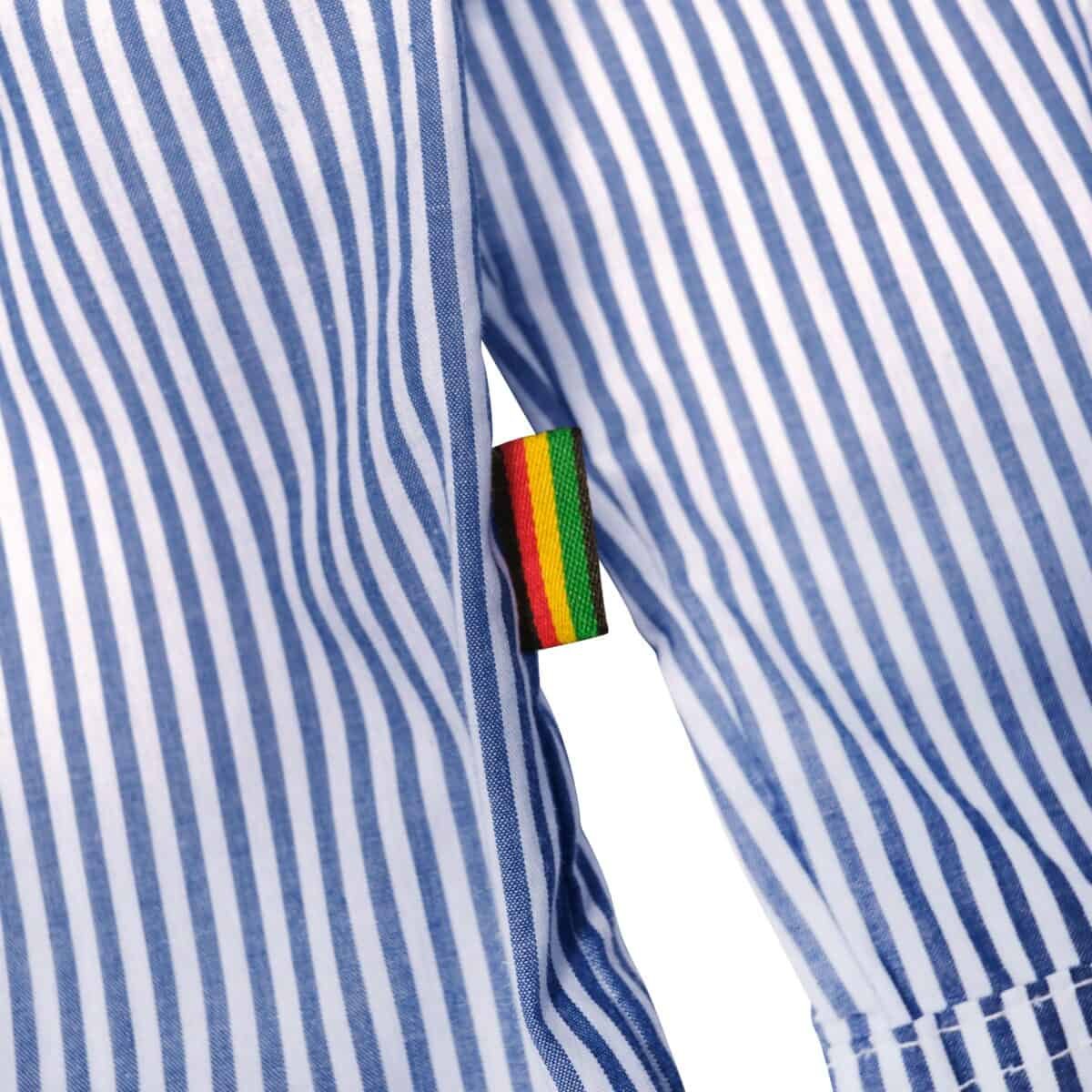 03 - Long Shirt Thessaly Striped White Blue Thanksinsomnia - Gambar 3