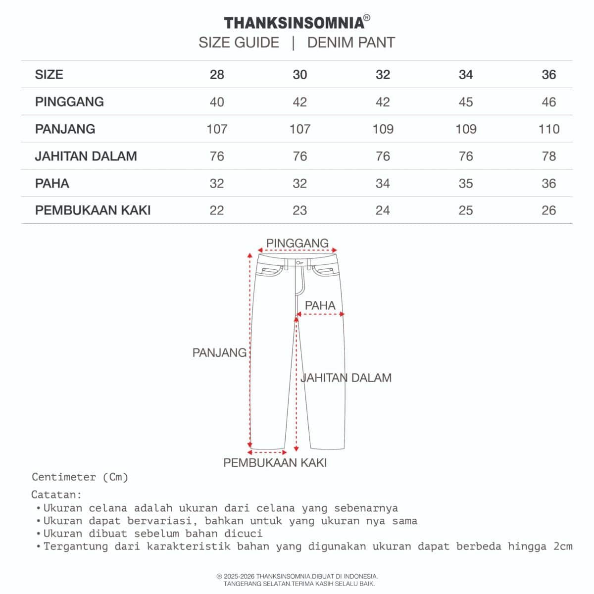 Denim Pants Ginna Basic Indigo Thanksinsomnia - Gambar 4
