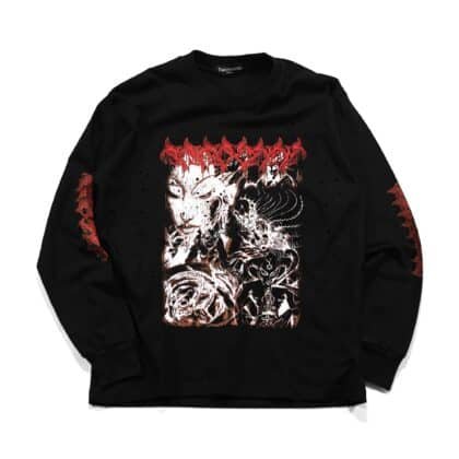 Long Sleeve Lucy Black - Distressed Thanksinsomnia