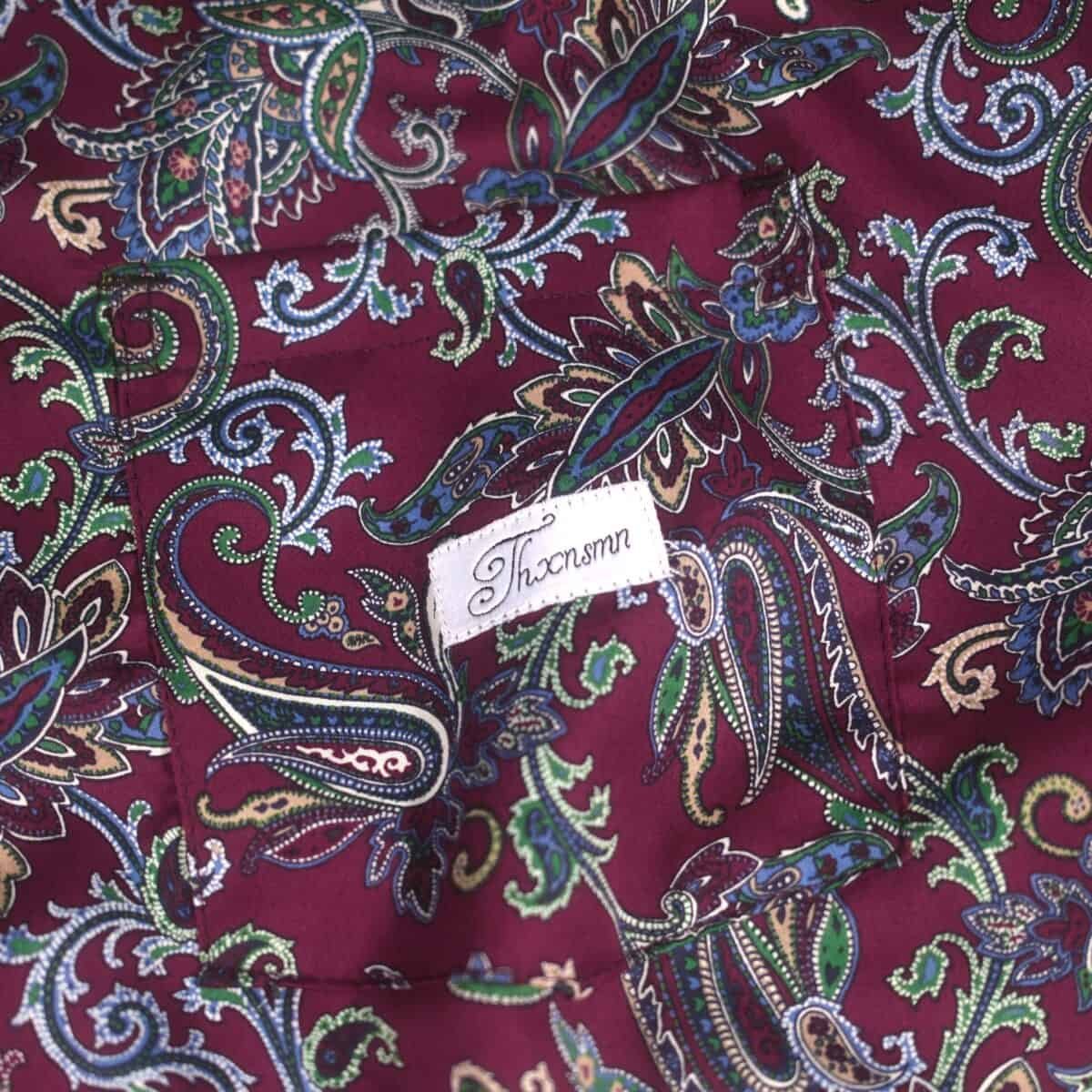 02 - Long Shirt Laureline Paisley Maroon Thanksinsomnia - Gambar 2